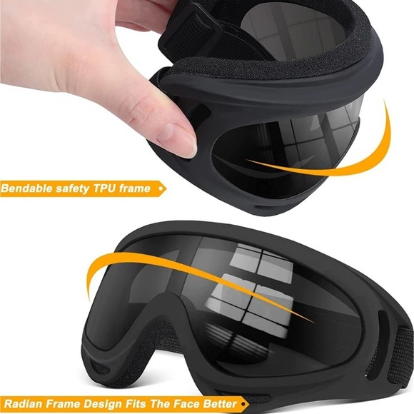 Black Ski Goggle Motorcycle Goggles ATV Ski UV Dirt Bike Sport - Picture 5 of 8